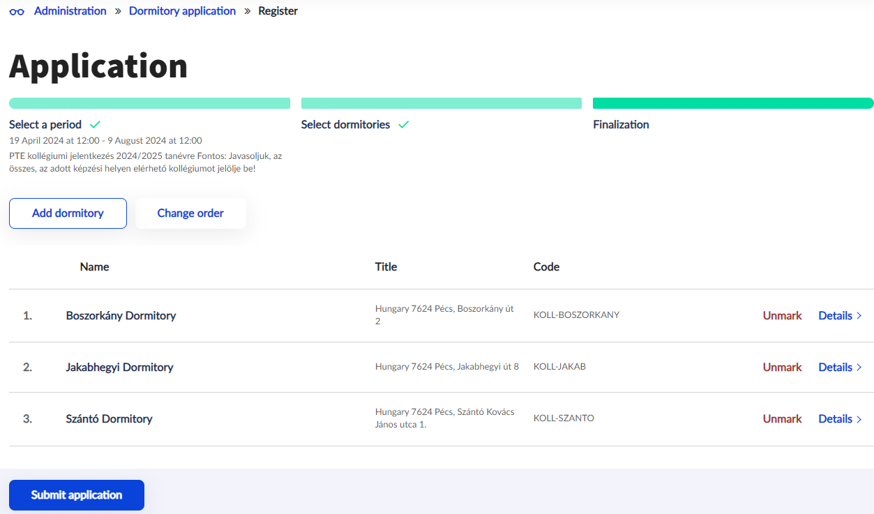 Dormitory application 5